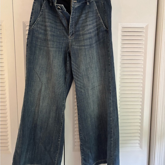 White House Black Market Blue Flare Jeans - Picture 2 of 3